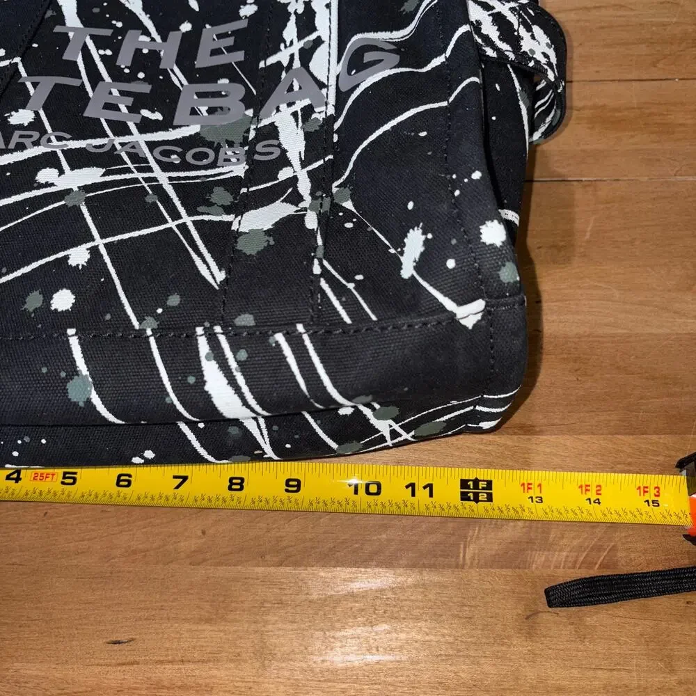 Marc Jacobs Canvas Splatter Medium The Tote Bag Black White Gray NWT